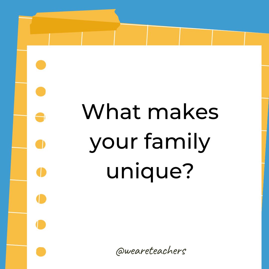 What makes your family unique? What makes your family unique?- 4th grade writing prompts