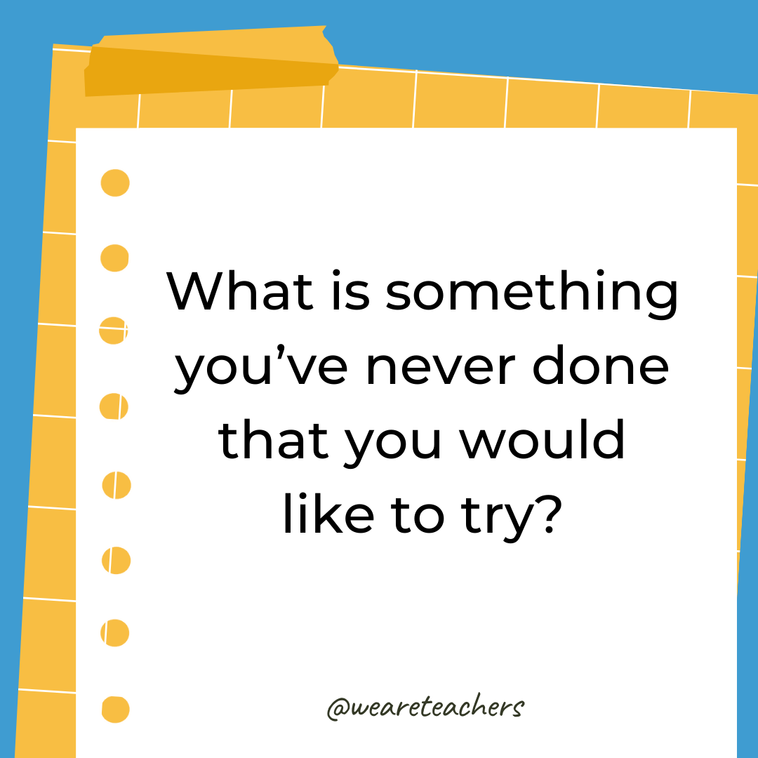 What is something you’ve never done that you would like to try? What is something you’ve never done that you would like to try?