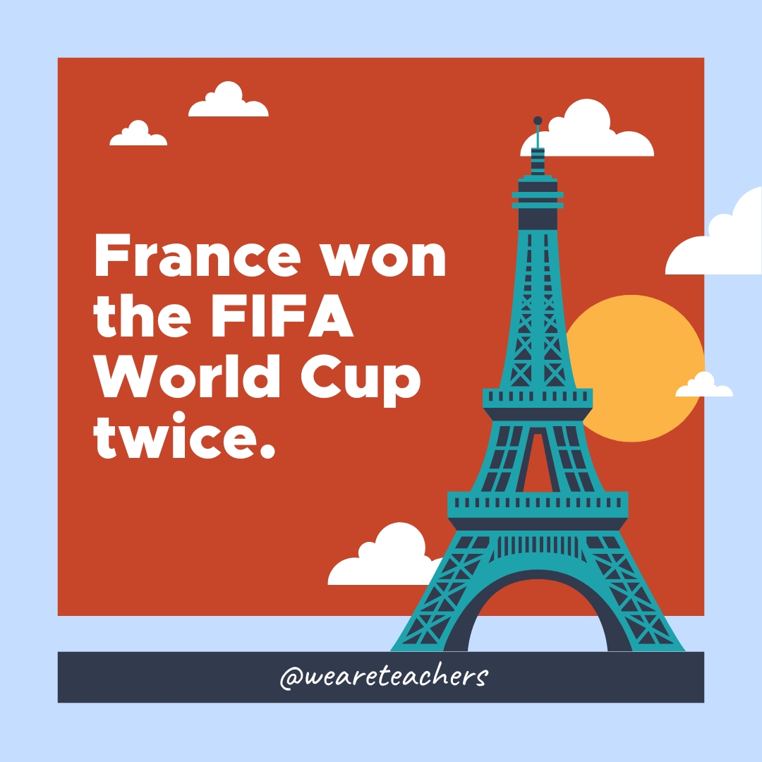 France won the FIFA World Cup twice. France won the FIFA World Cup twice.