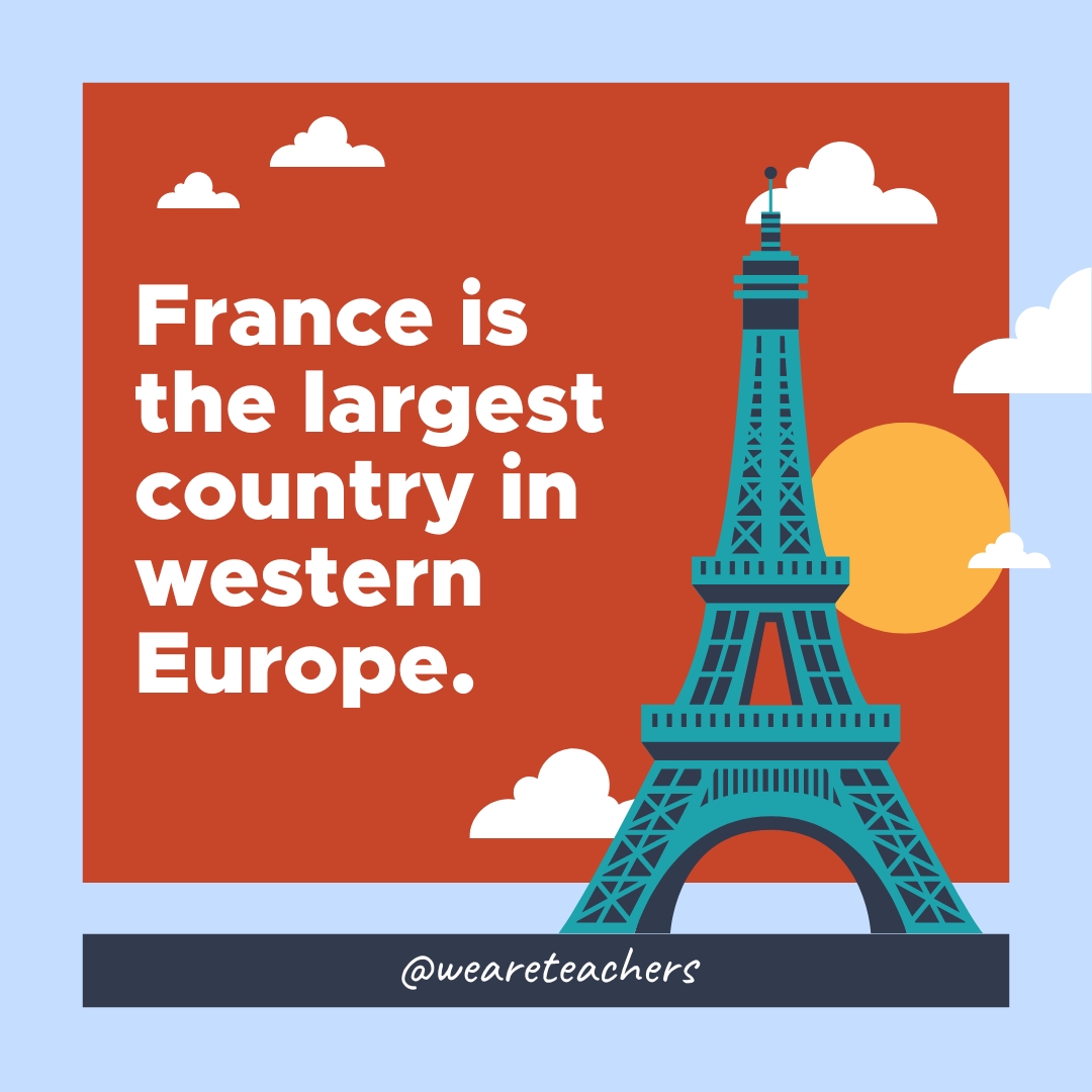 France is the largest country in western Europe. France is the largest country in western Europe.- facts about france