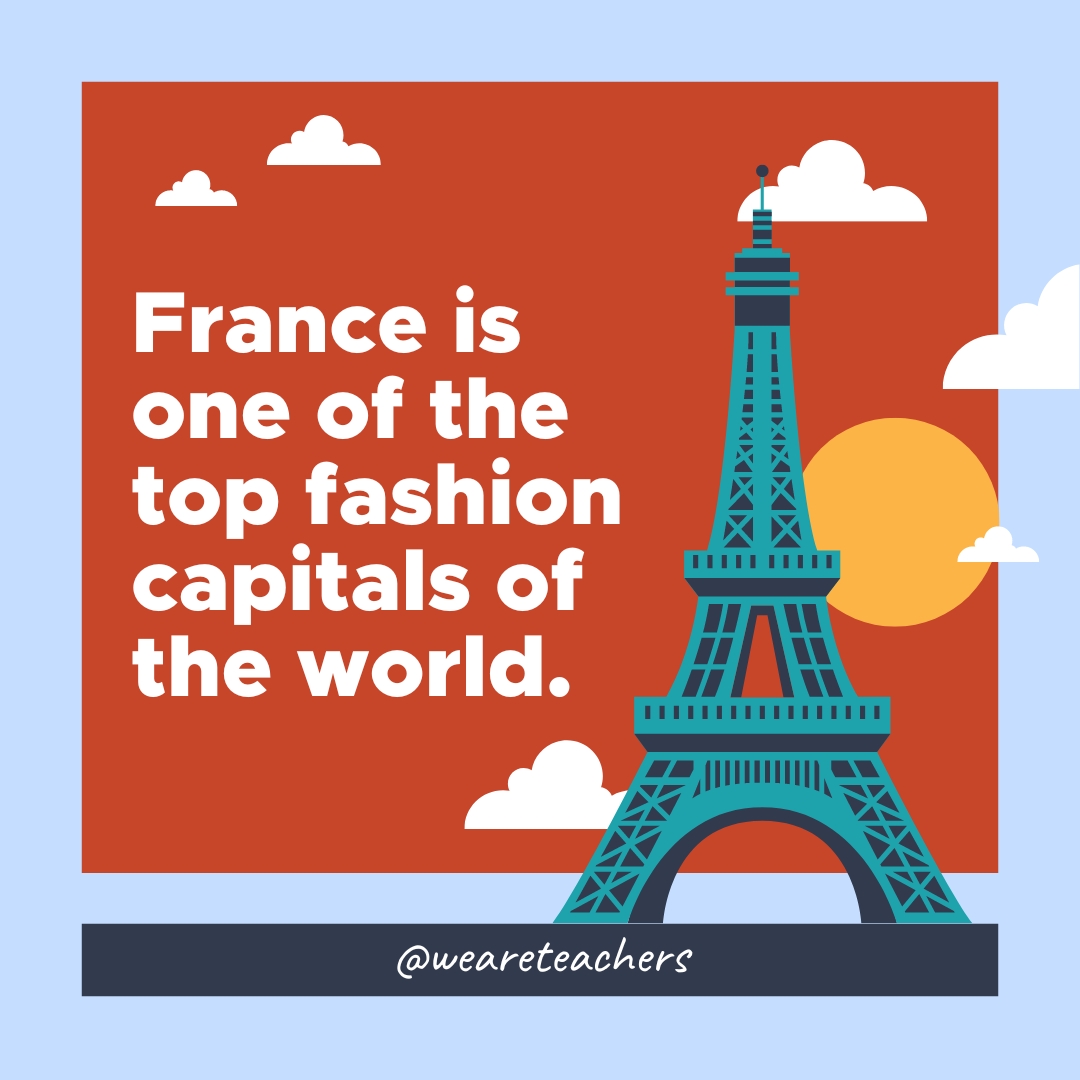 France is one of the top fashion capitals of the world. France is one of the top fashion capitals of the world. - facts about france