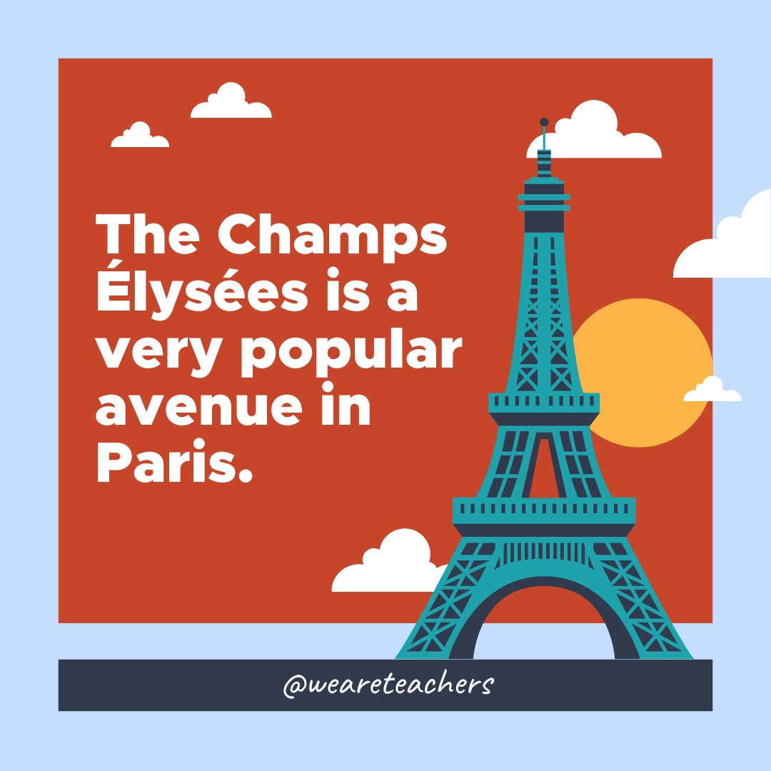 The Champs Élysées is a very popular avenue in Paris. The Champs Élysées is a very popular avenue in Paris.