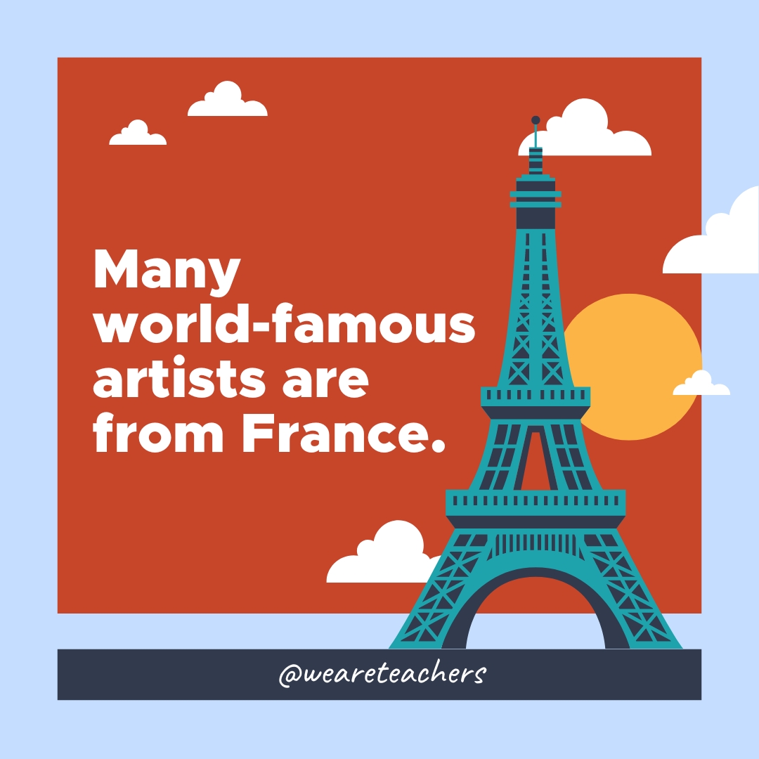 Many world-famous artists are from France. Many world-famous artists are from France.