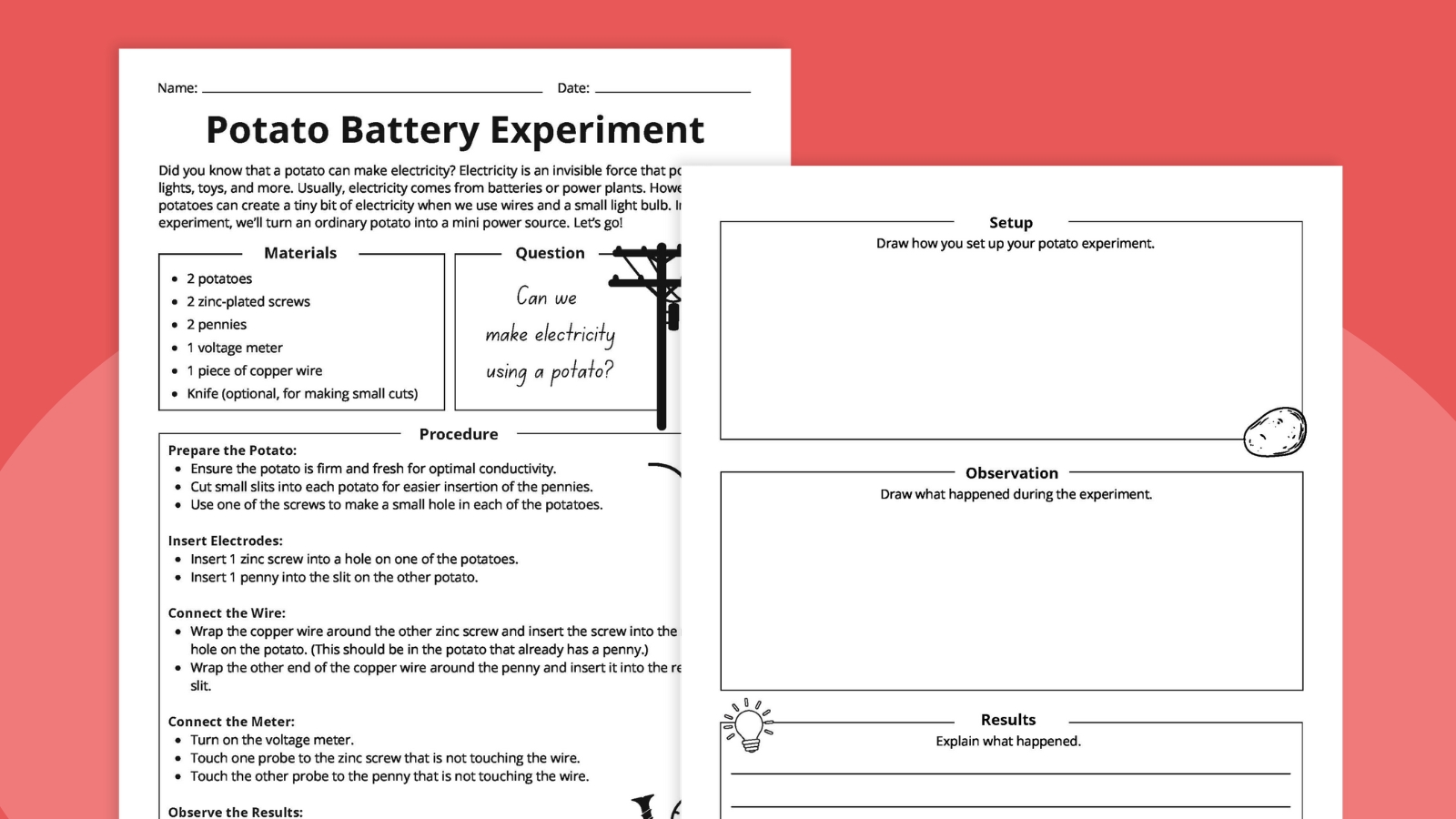 potato battery example potato battery example