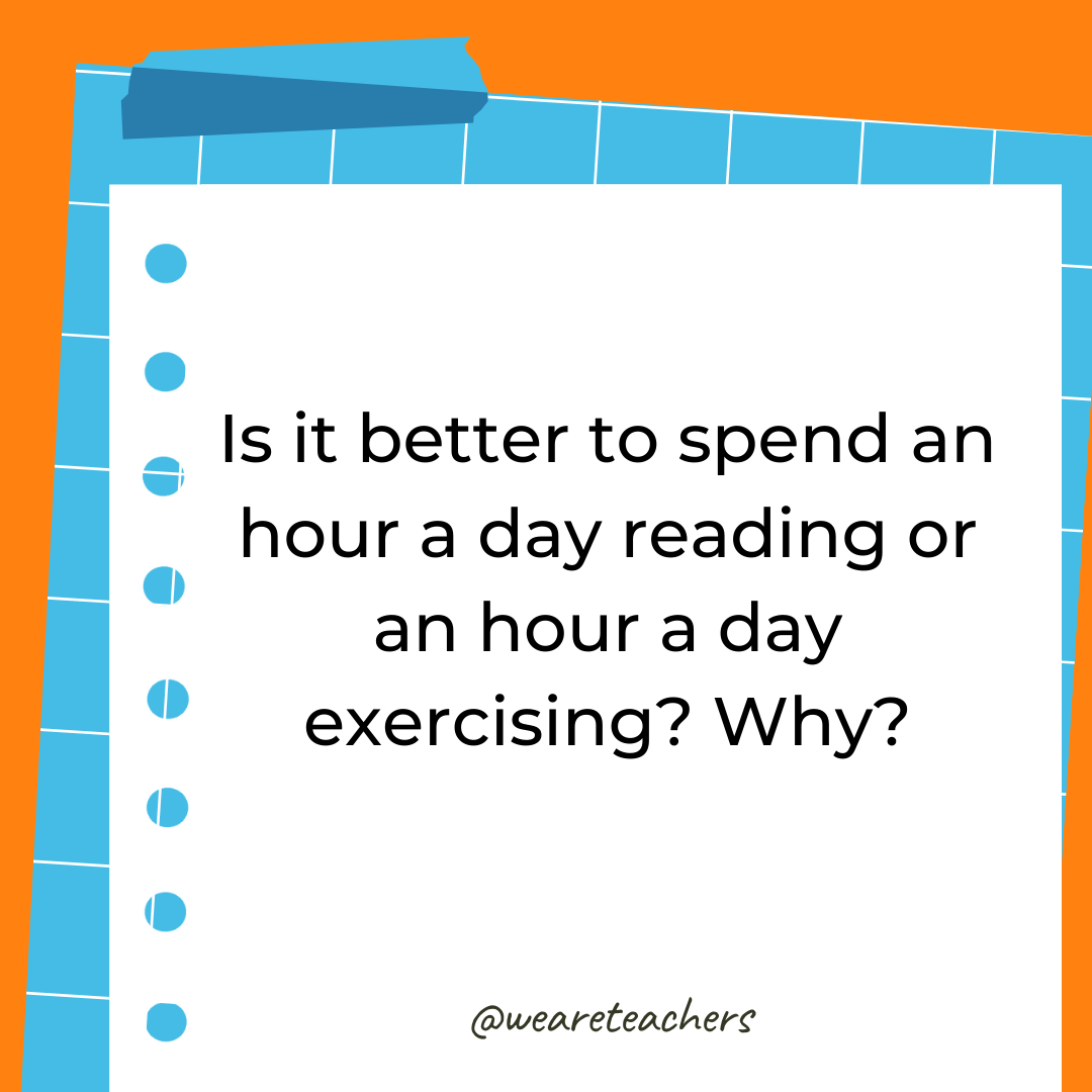 Is it better to spend an hour a day reading or an hour a day exercising? Why? Is it better to spend an hour a day reading or an hour a day exercising? Why?