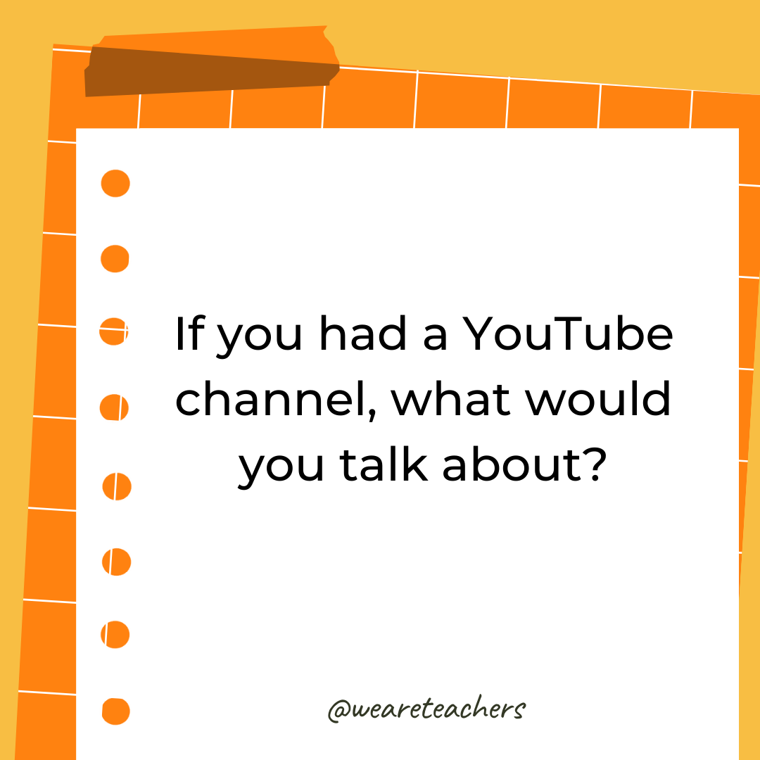 If you had a YouTube channel, what would you talk about? If you had a YouTube channel, what would you talk about?- 4th grade writing prompts