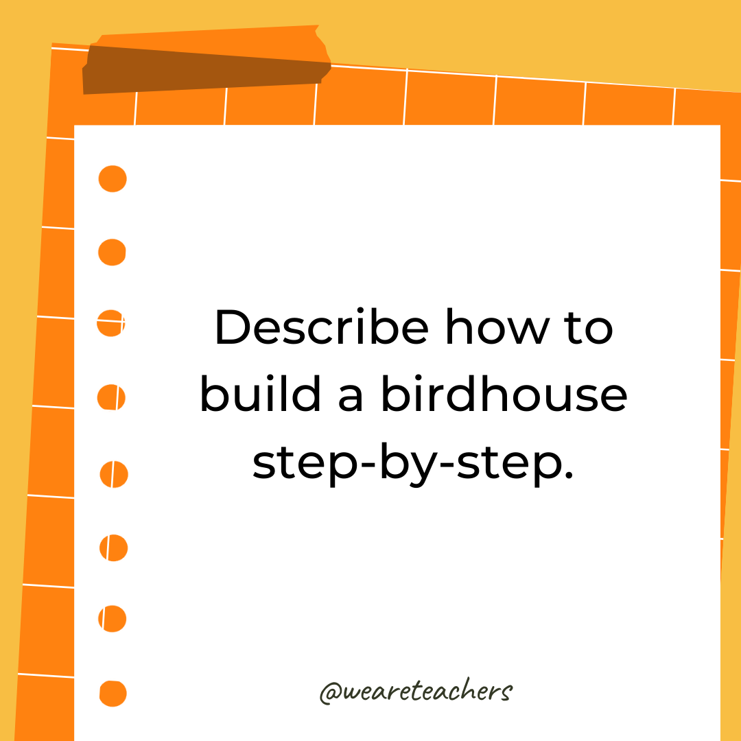 Describe how to build a birdhouse step-by-step. Describe how to build a birdhouse step-by-step.