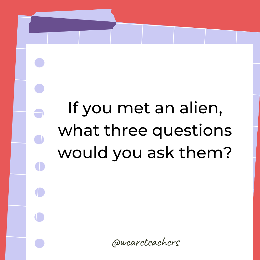 If you met an alien, what three questions would you ask them? If you met an alien, what three questions would you ask them?