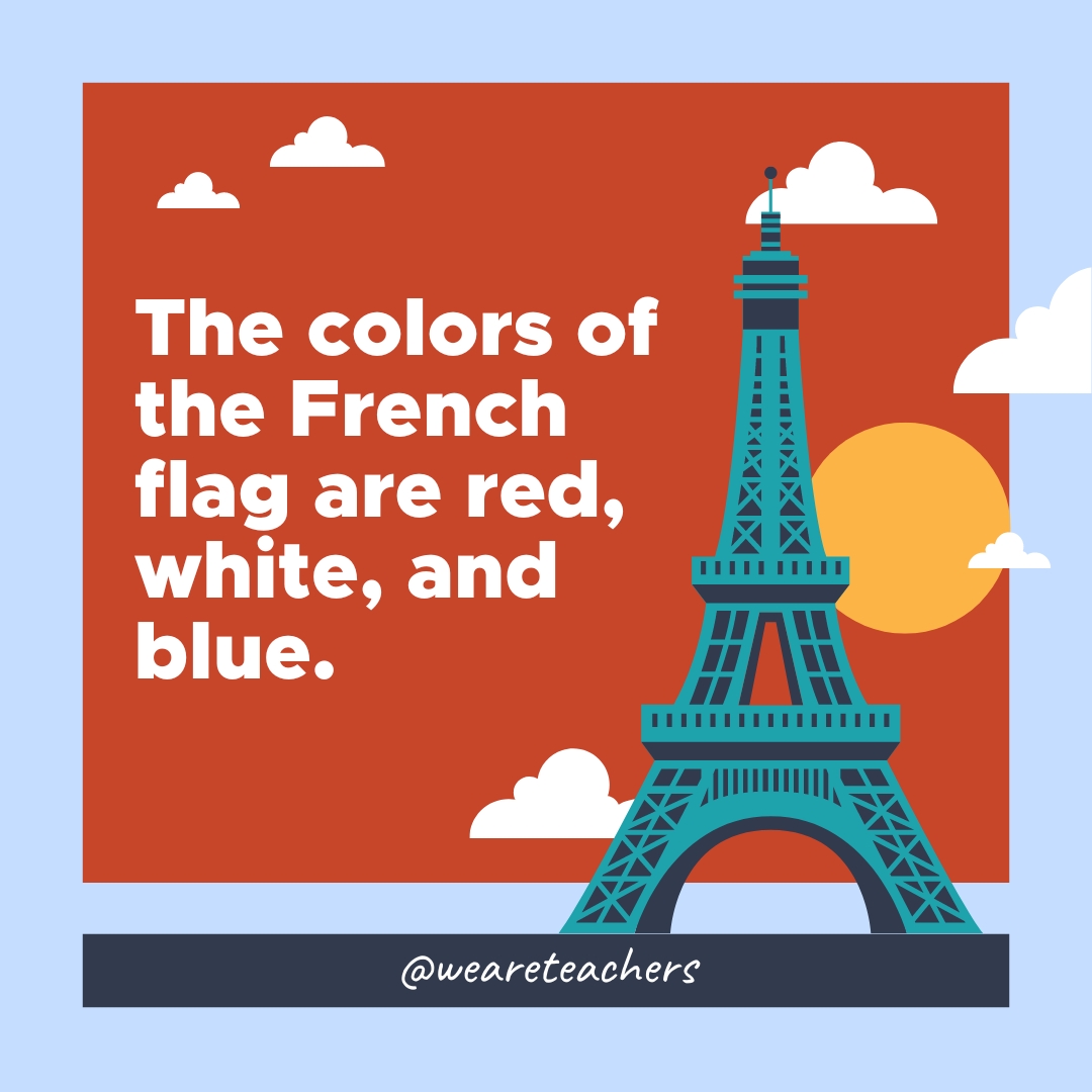 The colors of the French flag are red, white, and blue. The colors of the French flag are red, white, and blue.