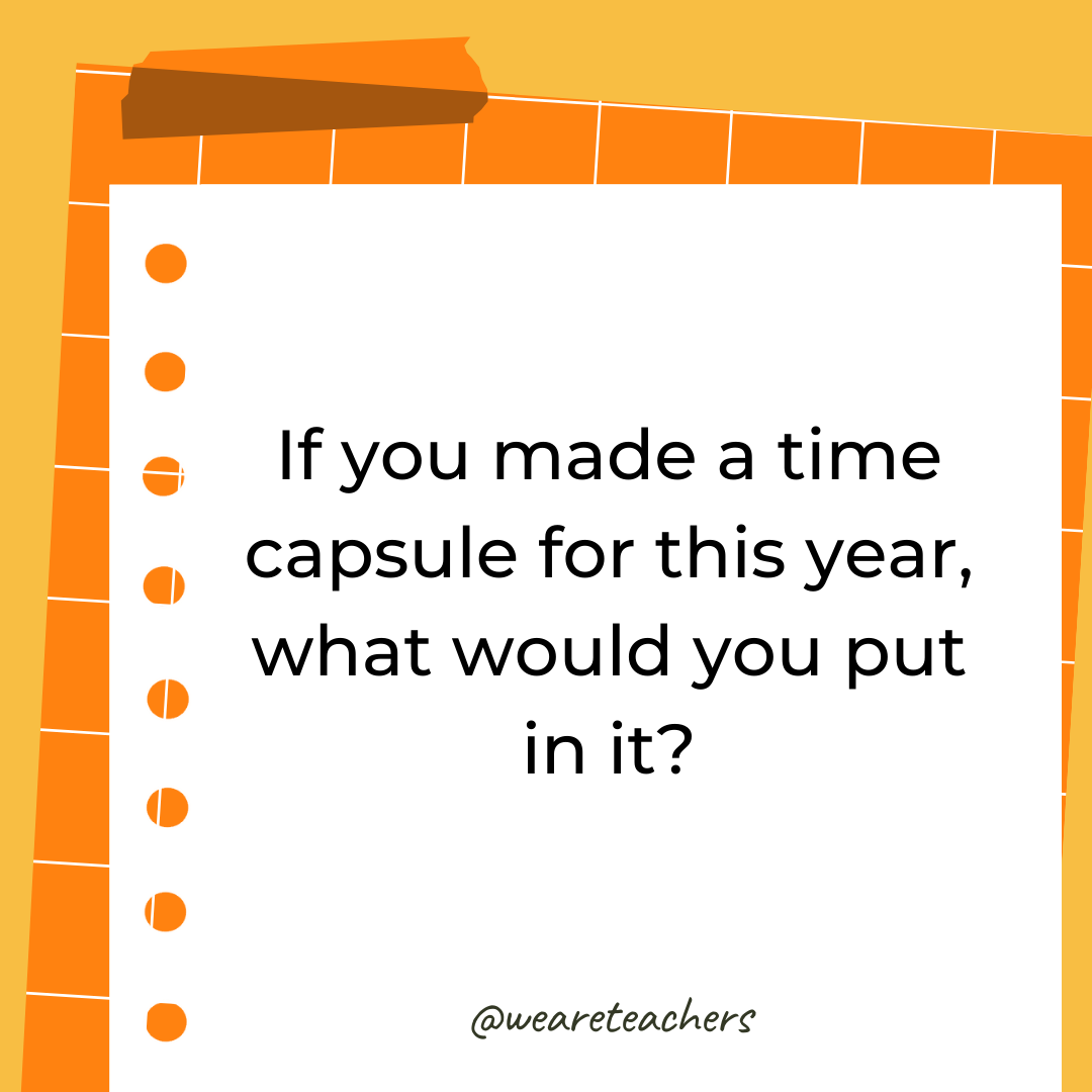 If you made a time capsule for this year, what would you put in it? If you made a time capsule for this year, what would you put in it?- 4th grade writing prompts
