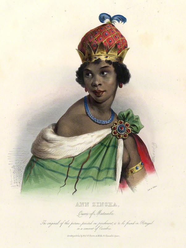 NPG D34632; Ann Zingha by Achille DevÈria, printed by FranÁois Le Villain, published by Edward Bull, published by Edward Churton, after Unknown artist image of njinga mbandi queen of ambundu kingdom great leaders