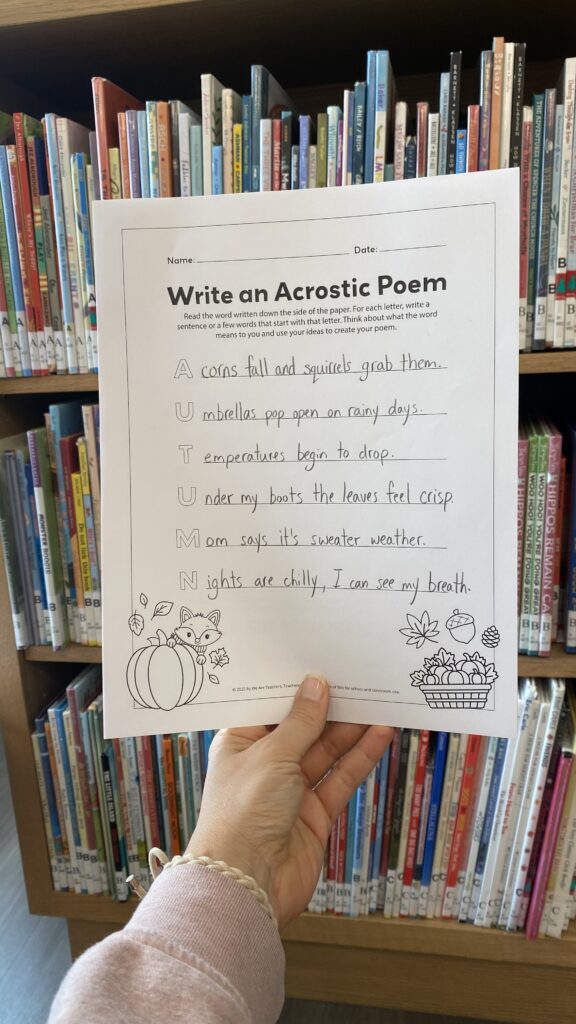 Autumn acrostic poem