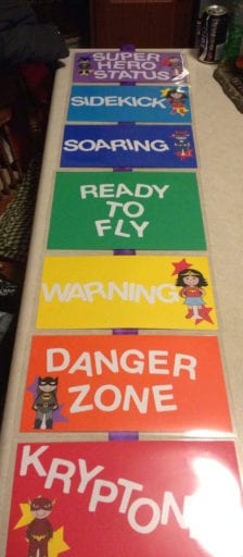 Rainbow superhero behavior chart