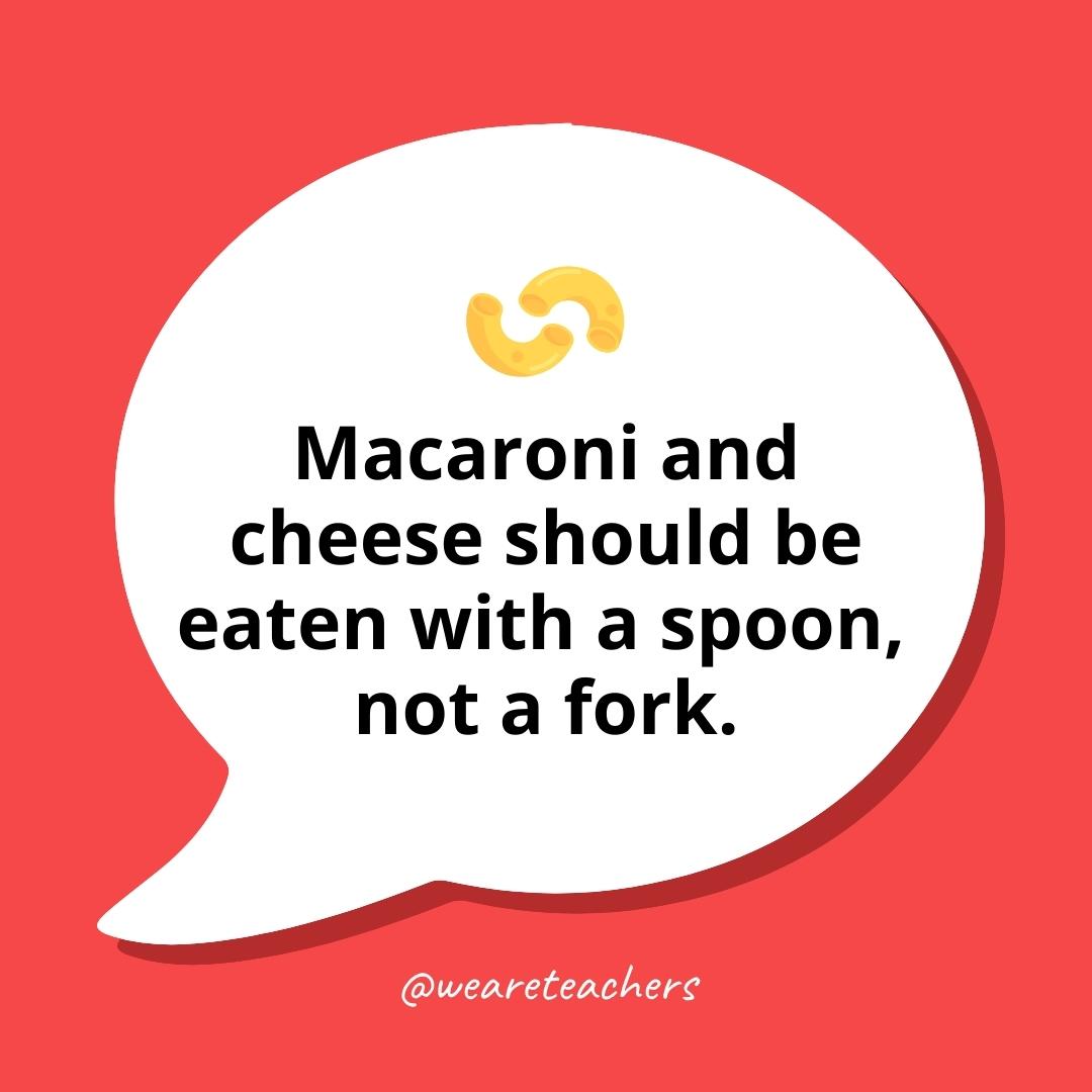 Debate Topics 3_v2 Macaroni and cheese should be eaten with a spoon, not a fork.
