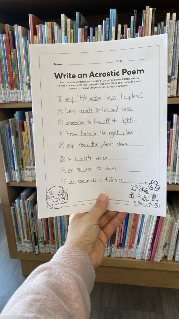 Earth day acrostic poem