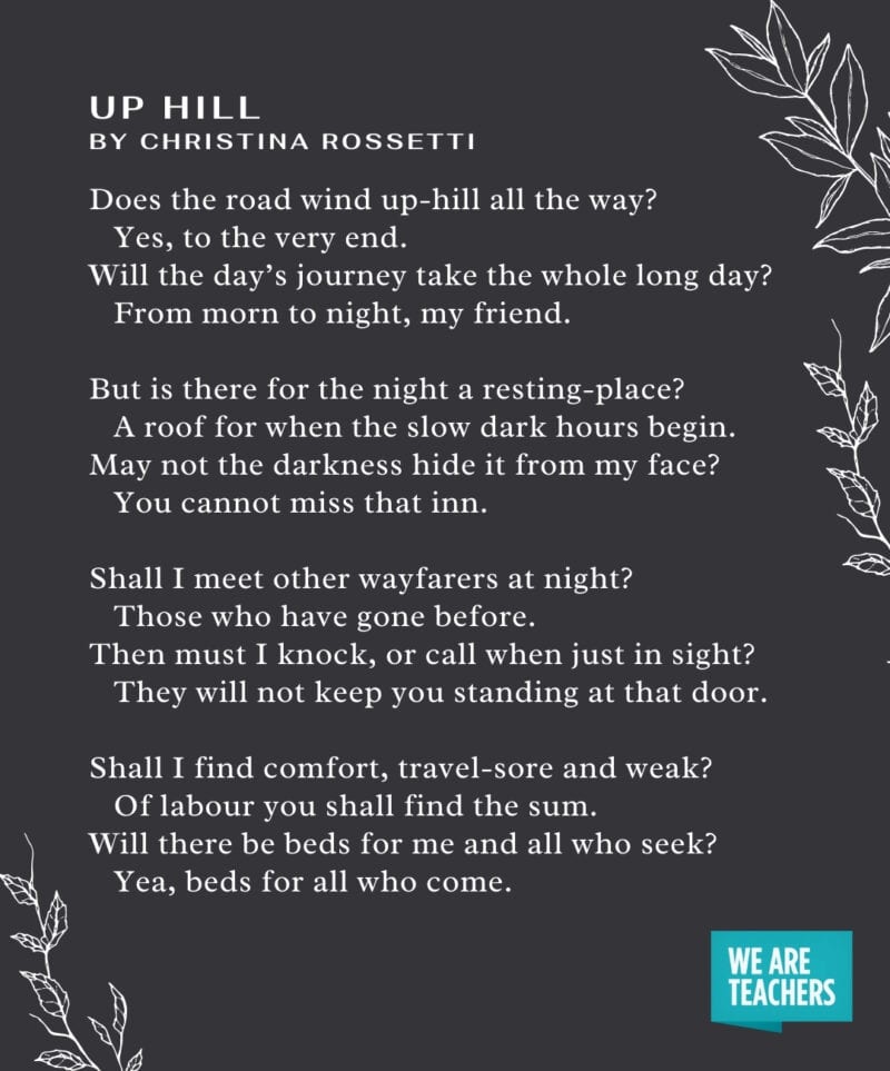 Graduation Poems – Up Hill Up-Hill by Christina Rossetti