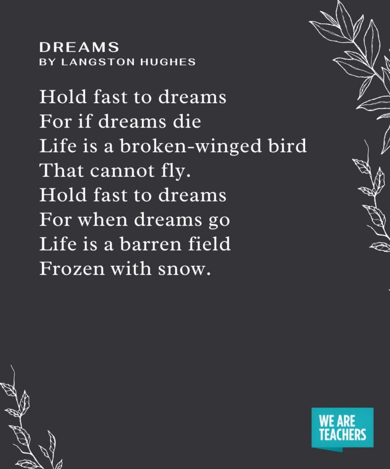 Graduation Poems – Dreams Dreams by Langston Hughes