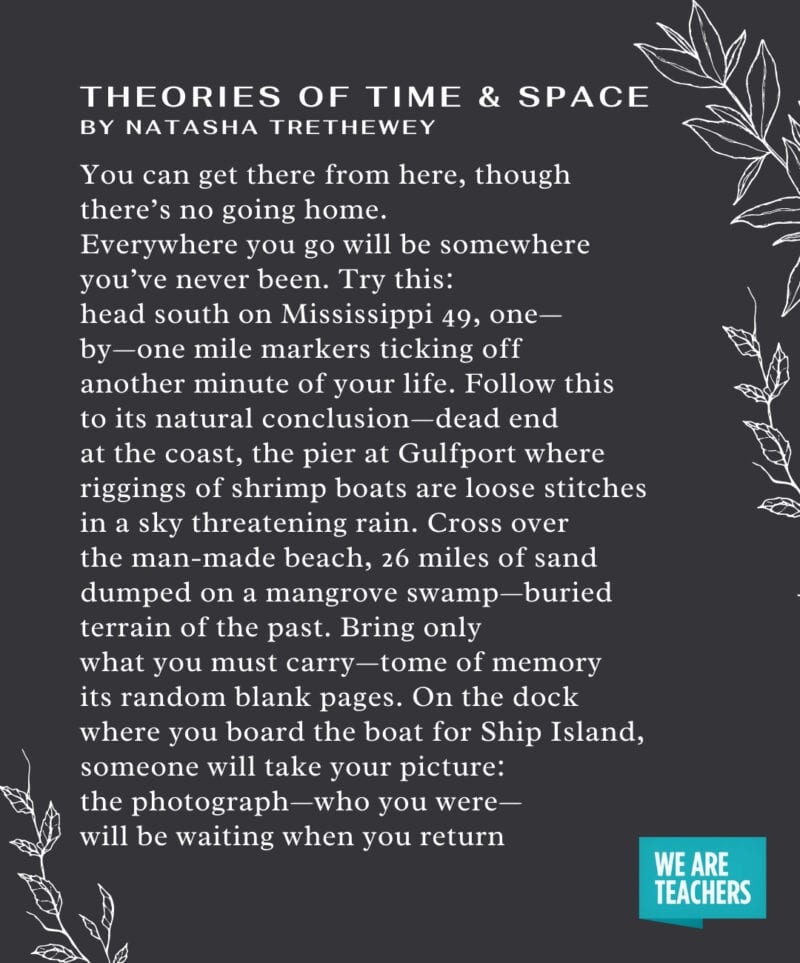 Graduation Poems – Theories Theories of Time and Space by Natasha Trethewey