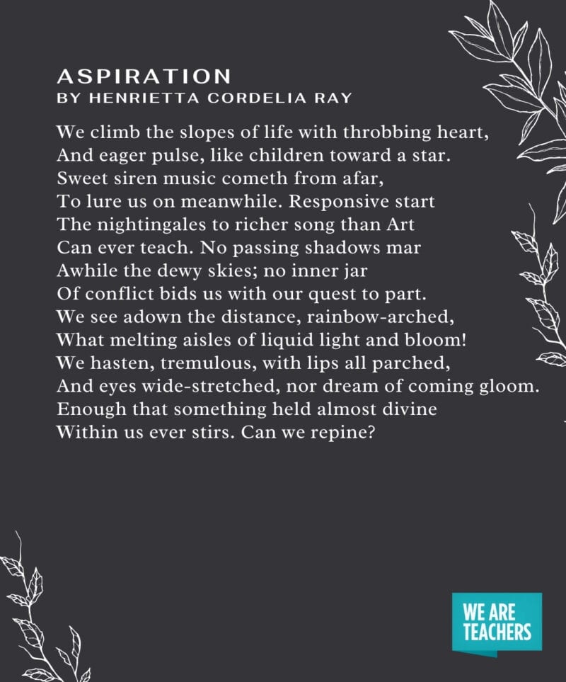 Graduation Poems – Aspiration Graduation Poems - Aspiration by Henrietta Cordelia Ray
