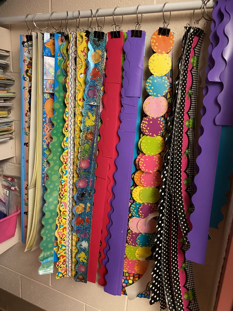 bulletin-board-strips bulletin board strips hanging for a teacher hack