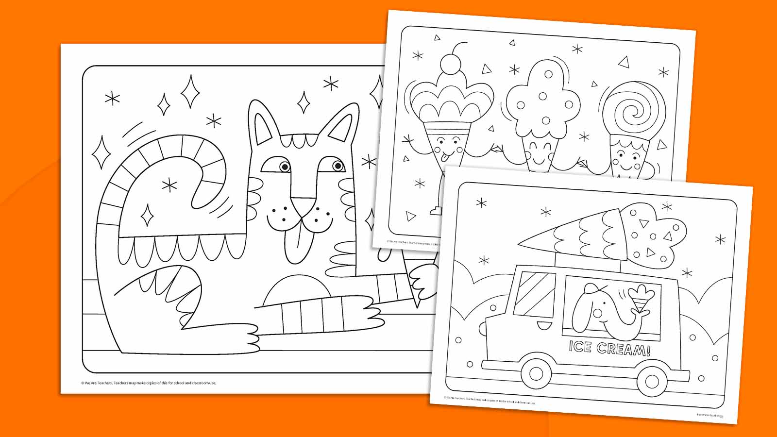 Ice Cream Coloring Pages as an example of inexpensive gift ideas for students