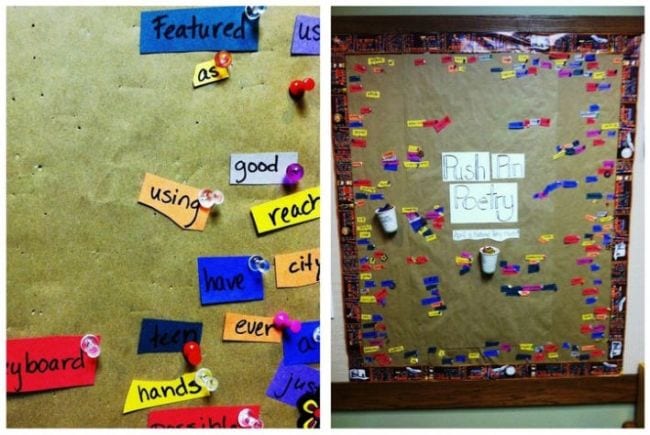 Interactive Bulletin Boards Res Life Crafts Push pin poetry bulletin board