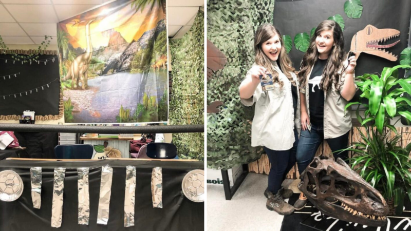 Classroom theme featuring Jurassic World décor.