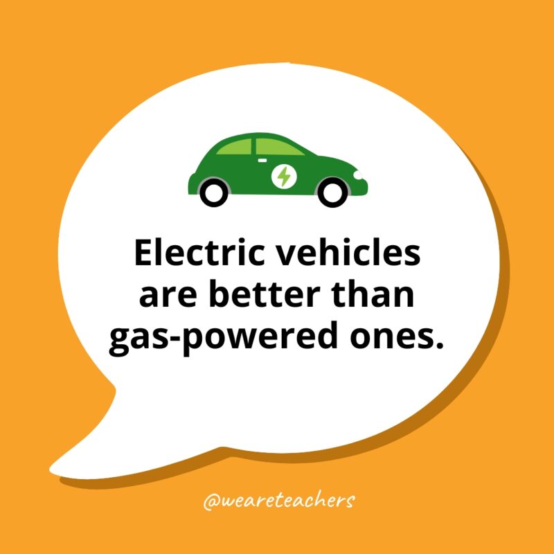 Electric vehicles are better than gas-powered ones. Electric vehicles are better than gas-powered ones.