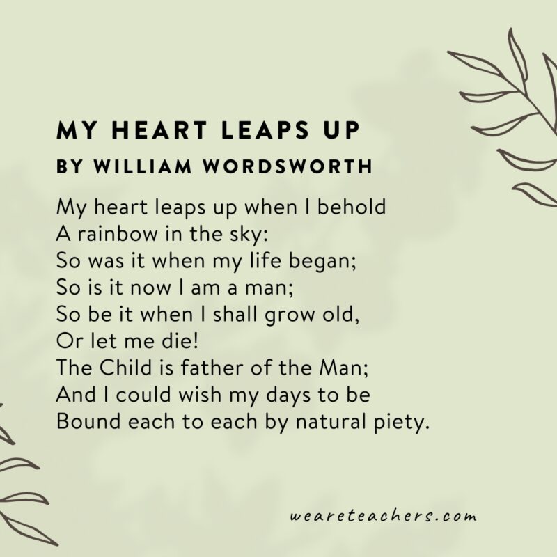 Nature-Poems-10 My Heart Leaps Up by William Wordsworth