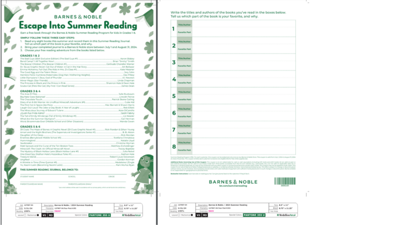 Barnes & Noble Summer Reading Program Barnes & Noble Summer Reading Program reading log and book list.