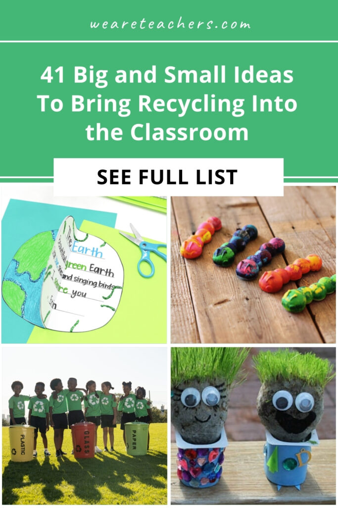 Recycling-Into-the-Classroom Bring more recycling into your classroom with these recycling activities and projects. Get ideas plus links to free printables and resources.