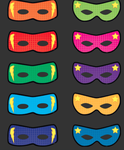 Superhero mask accents