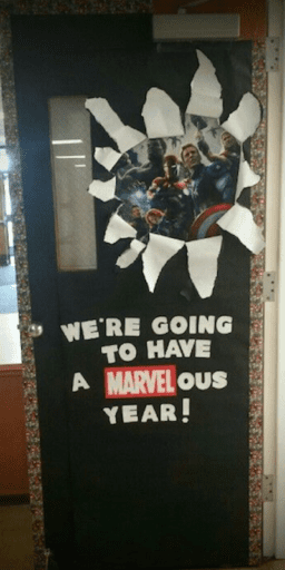 Door design with words We're going to have a marvelous year!