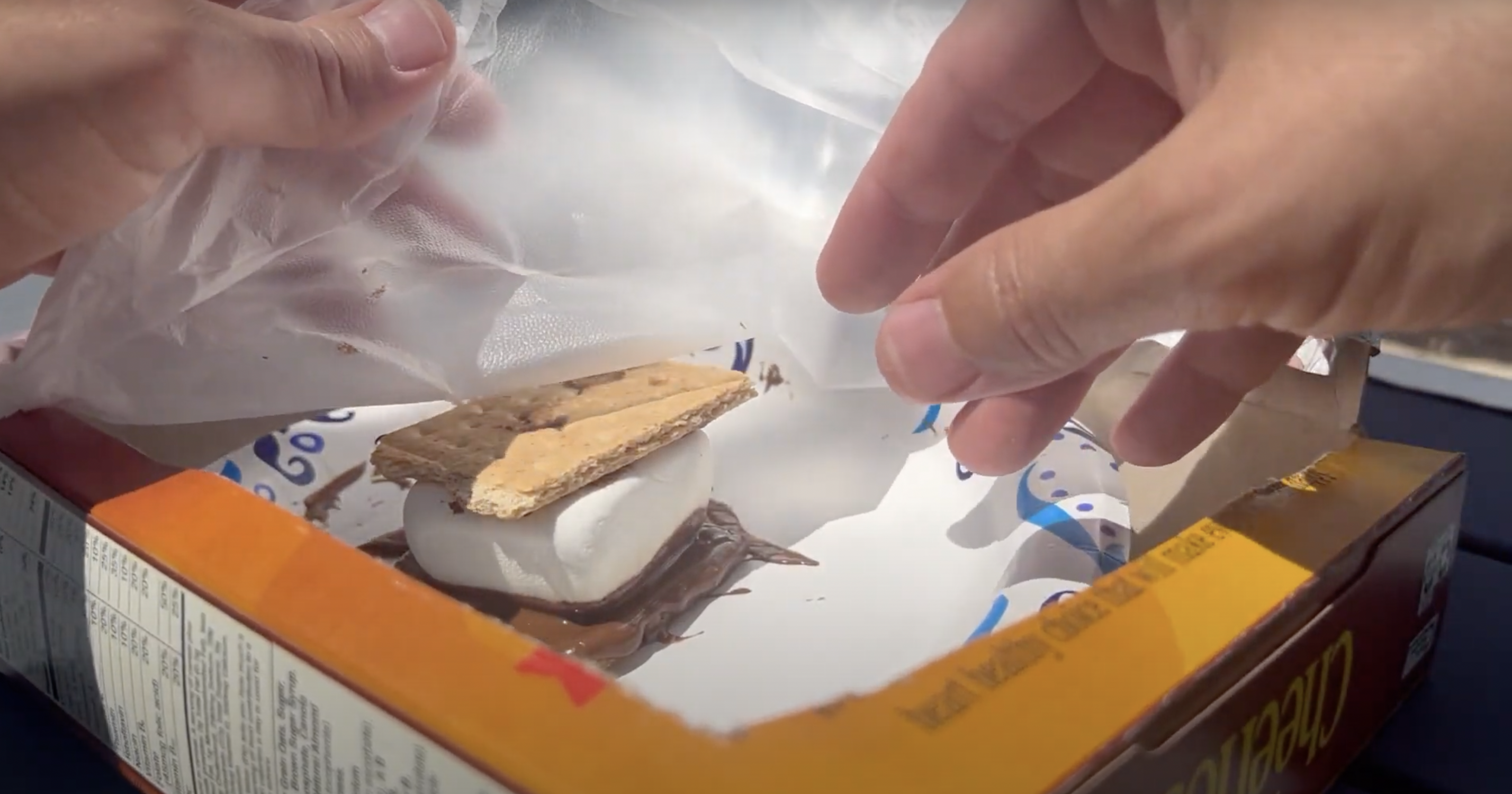 Melted s’more in cardboard box Melted s'more in cardboard box- solar oven science project