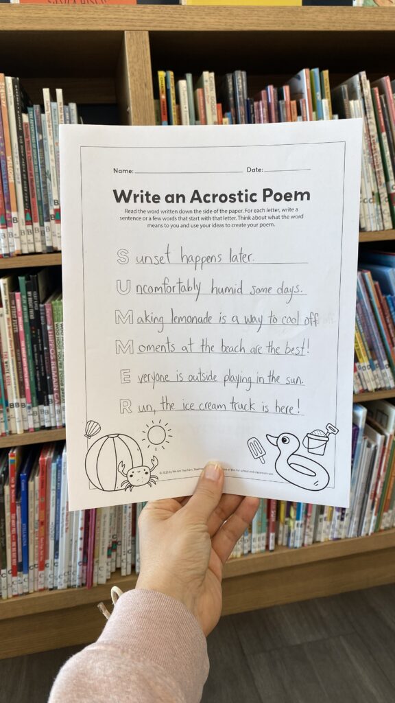 Summer acrostic poem