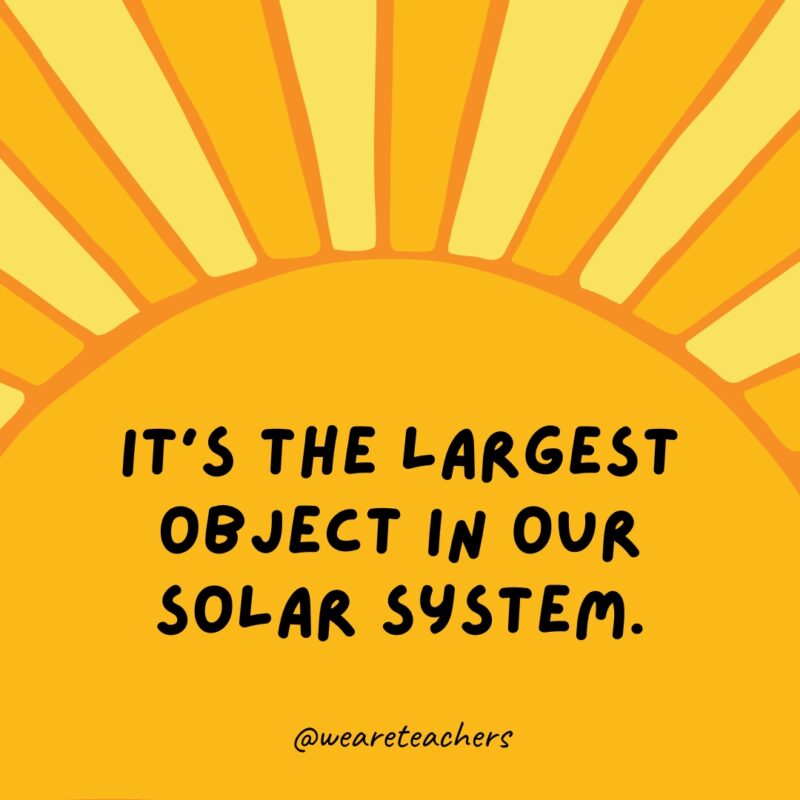 It’s the largest object in our solar system. It’s the largest object in our solar system.