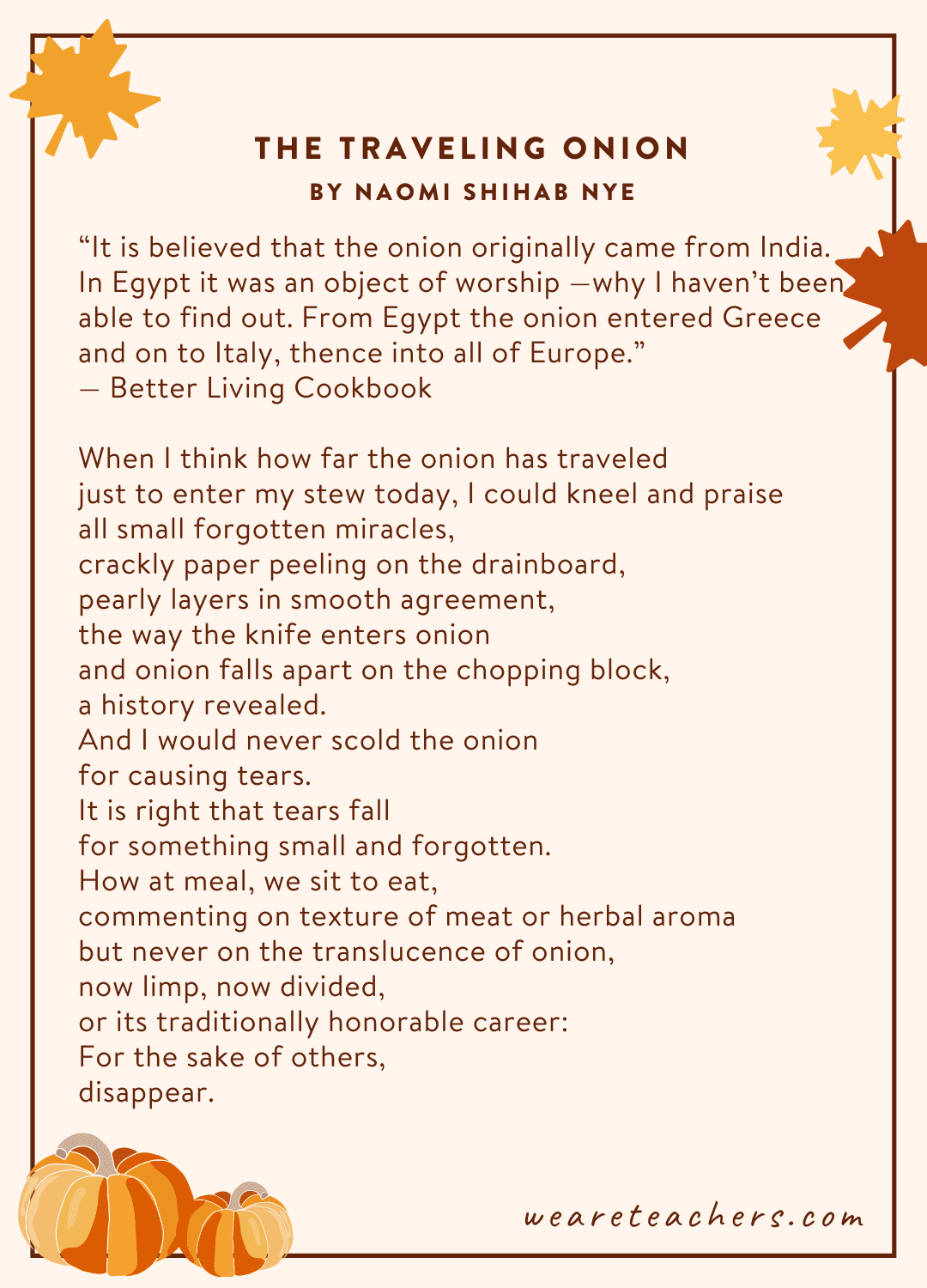  The Traveling Onion  by Naomi Shihab Nye