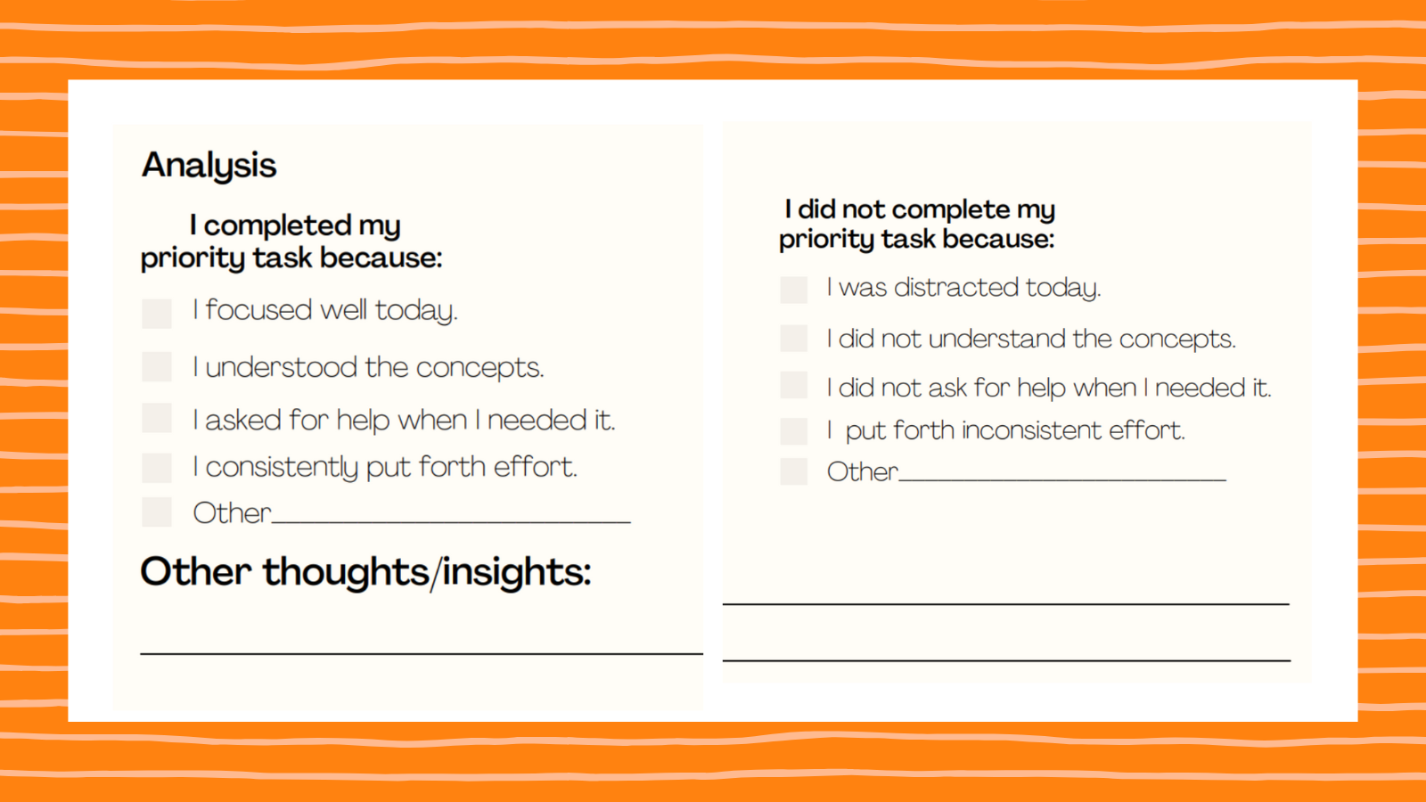 This student accountability task helps students feel more empowered by reflecting over their learning.