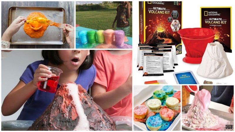 Collage of Volcano First Grade Science Experiments