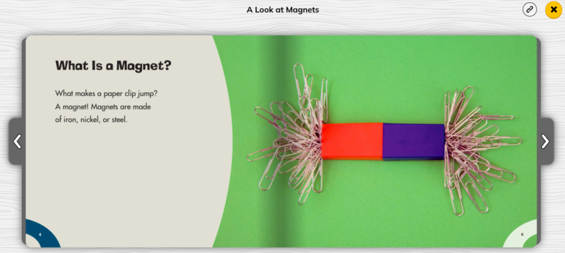 A Look At Magnets Headings Exmaple Sample page from A Look at Magnets to show headings as nonfiction text features
