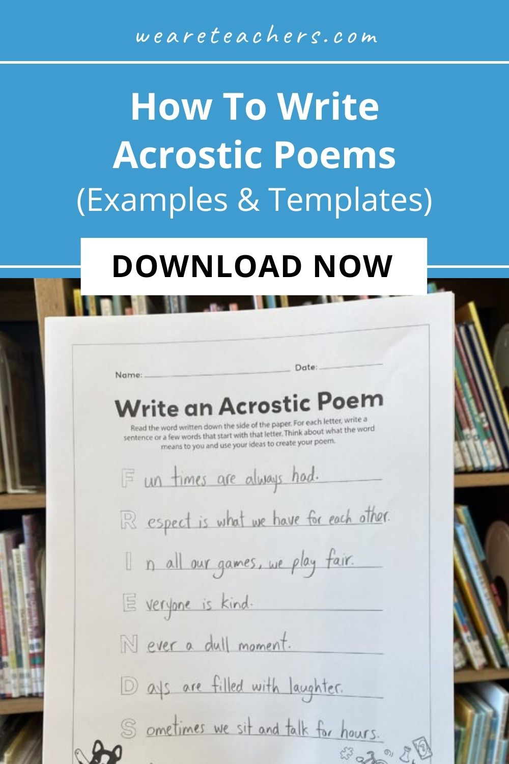 acrostic poems Step-by-step directions for how to write an acrostic poem. Plus get a free printable bundle of acrostic poem templates.