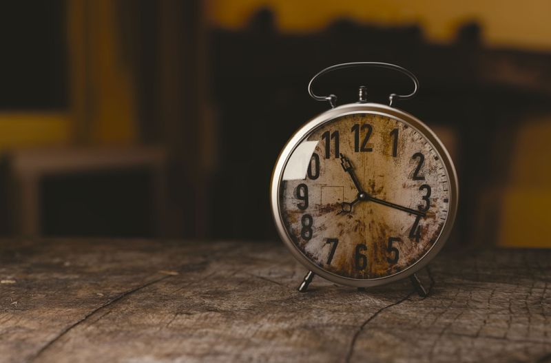 Picture Prompts: Broken Clock Old broken alarm clock stopped at 11:17