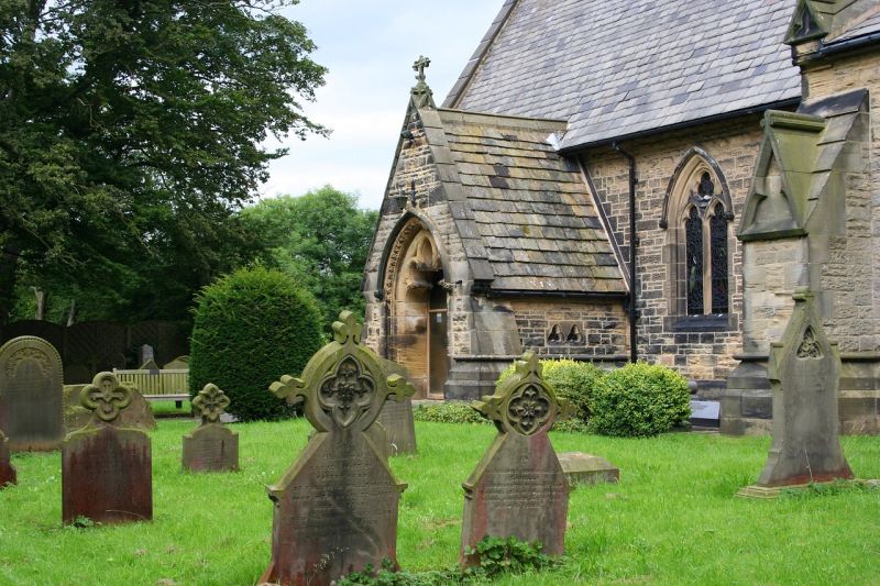 Picture Prompts: Church Graveyard An old graveyard outside a stone church