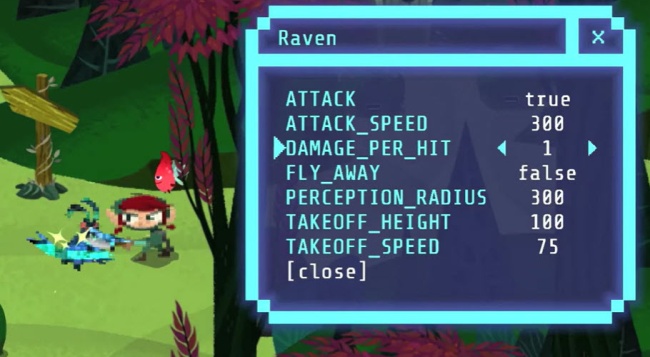 Screenshot from Hack 'n' Slash, a coding game for teens and adults
