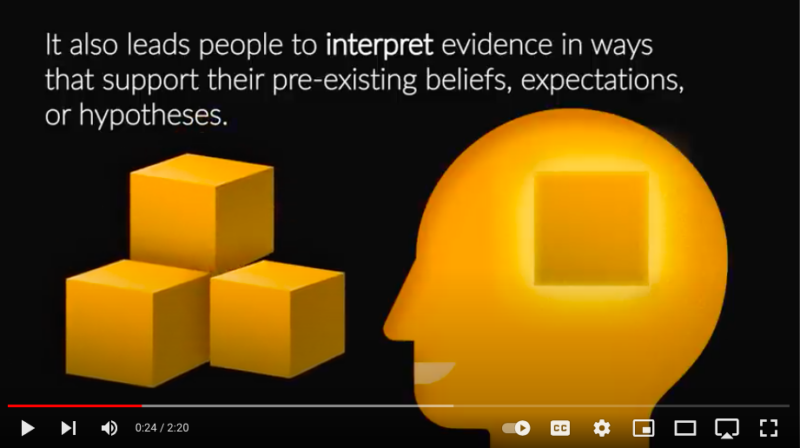 Confirmation Bias Impact Confirmation bias leads people to interpret evidence in ways that support their preexisting beliefs