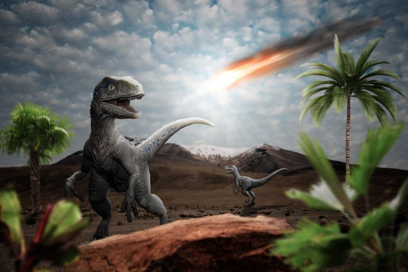 Writing Prompts: Dinosaur Meteor Illustration of dinosaurs panicking as a meteor is about to hit the earth