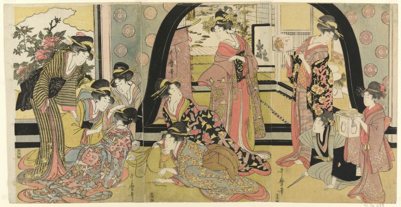 Drawing Lots for Prizes by Kitagawa Utamaro Drawing Lots for Prizes by Kitagawa Utamaro