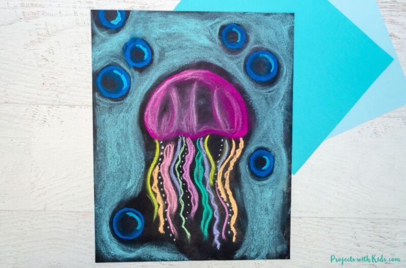 50 Inspiring Fourth Grade Art Projects for Creative Kids Make chalk pastel jellyfish art