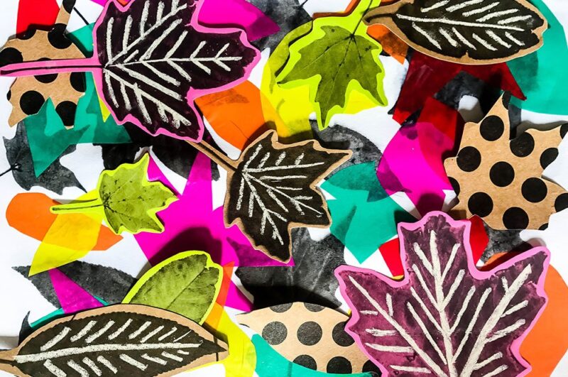 50 Inspiring Fourth Grade Art Projects for Creative Kids Craft mixed media leaf collages