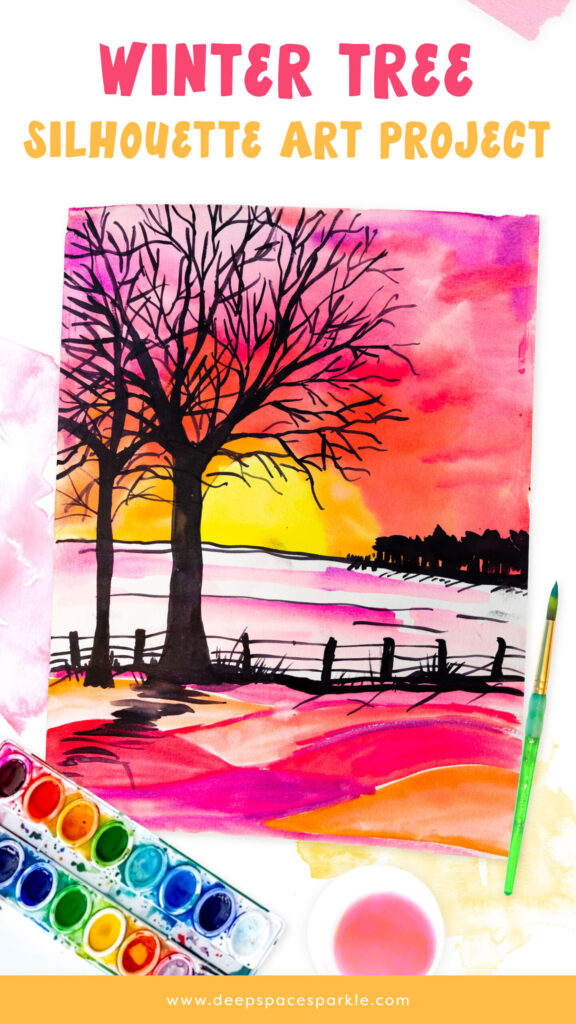 50 Inspiring Fourth Grade Art Projects for Creative Kids Create winter tree silhouettes